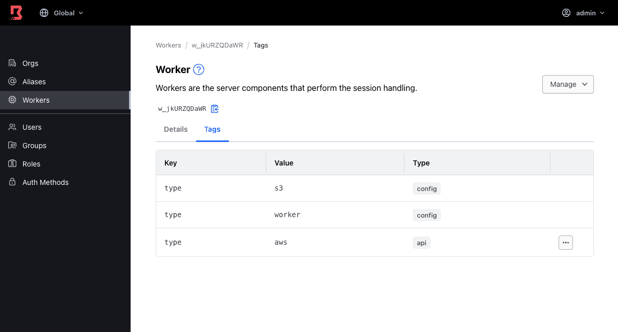 Worker API in Boundary Admin UI