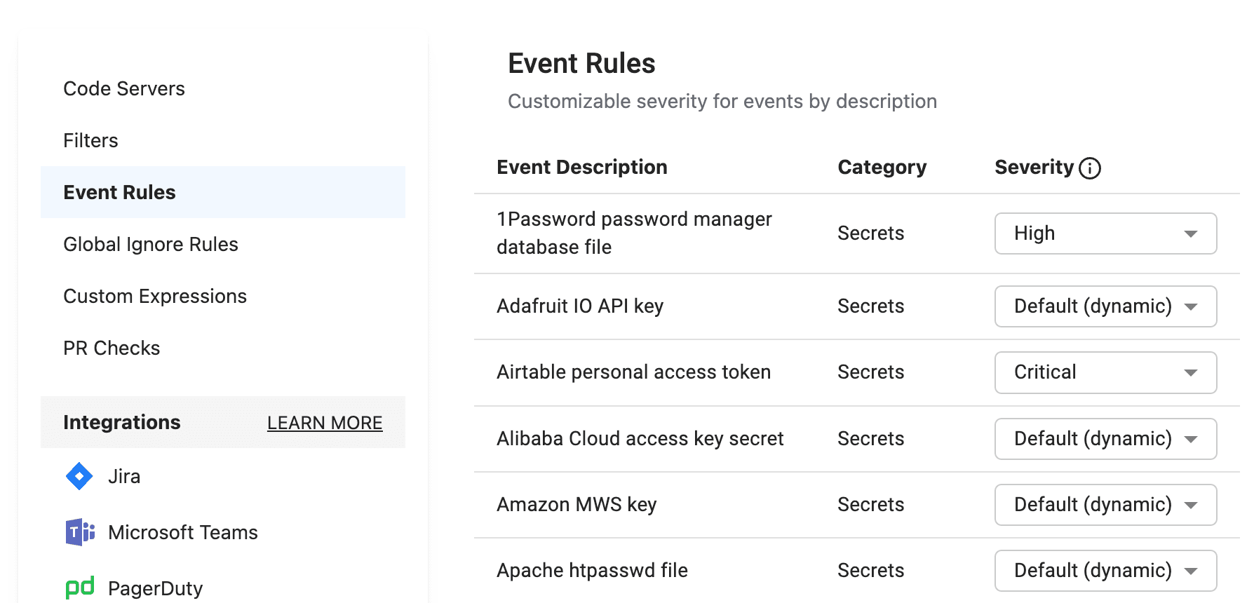 Select Event Rules