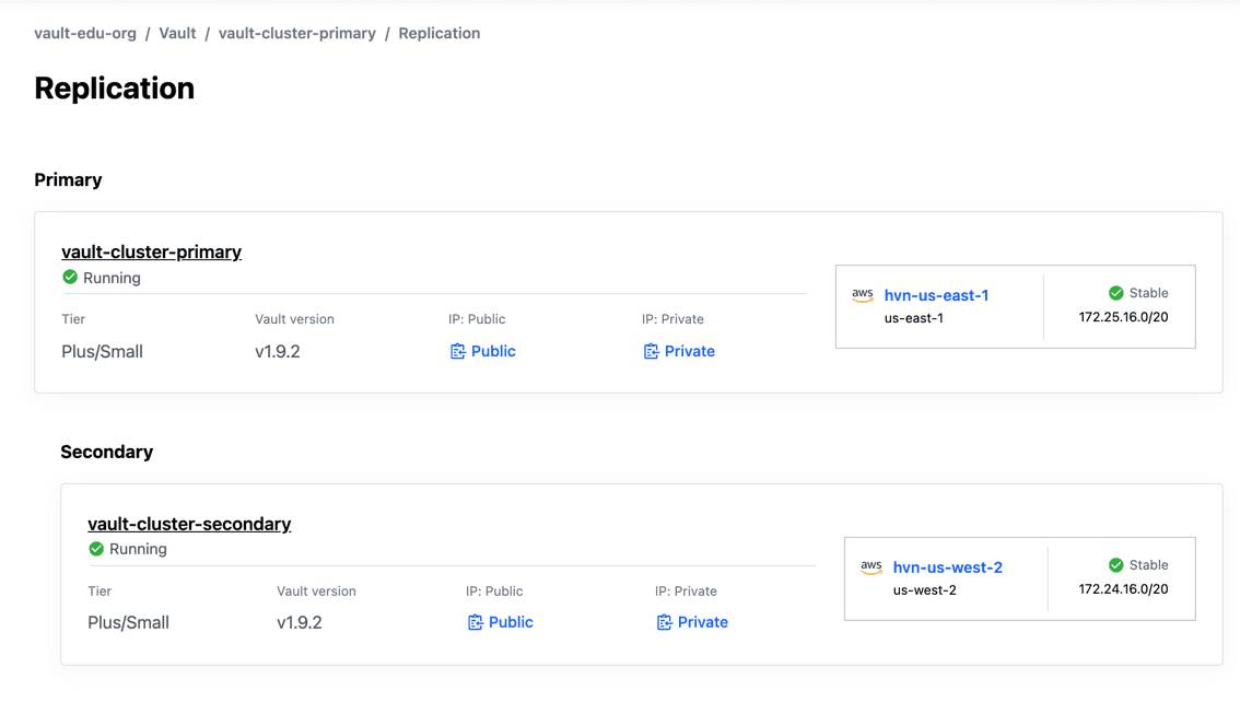 Create a secondary cluster